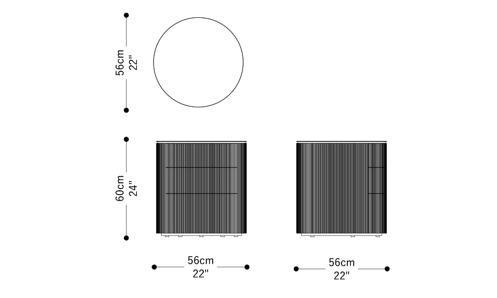 Image of the main dimensions of the product